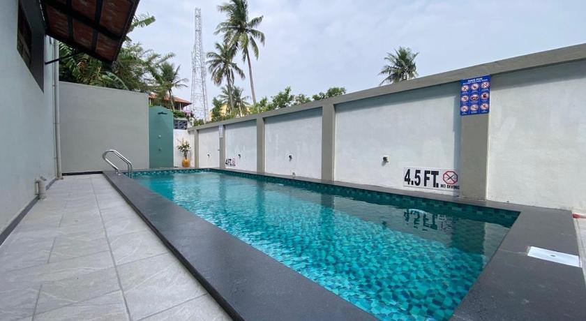 The outdoor swimming pool